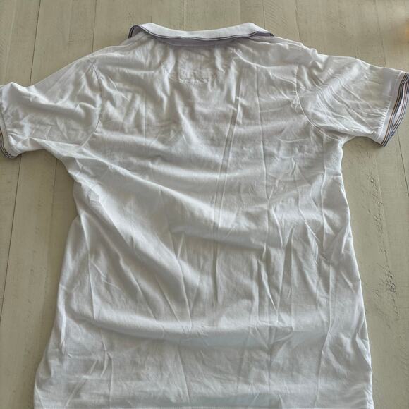 Denim & Flower White with Stripes Polo Cotton Poly Blend
size Large - Picture 6 of 6